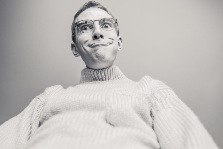 man, silly, expression