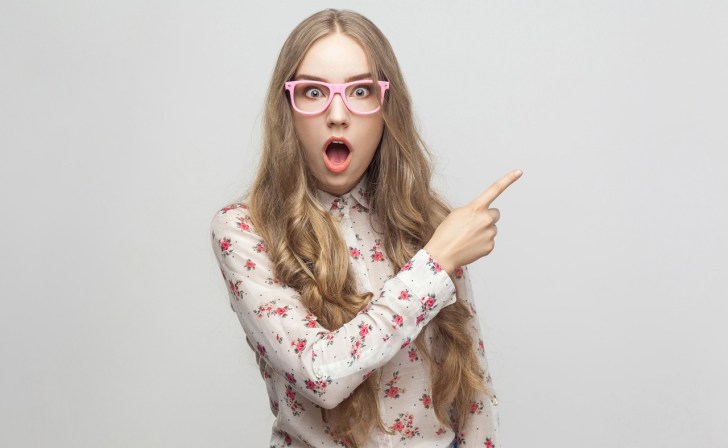 surprised, woman, portrait